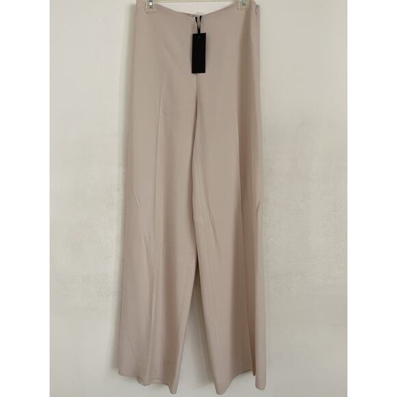 Antonelli Firenze Trousers Pants Women Italy Sz 44( US 8 ) 29x35 Cream Wide Leg - Picture 1 of 12